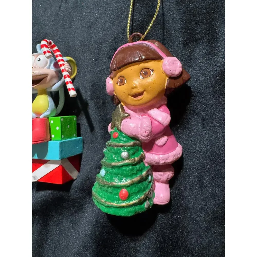 Dora the Explorer + Boots Lot of 2 Ornaments